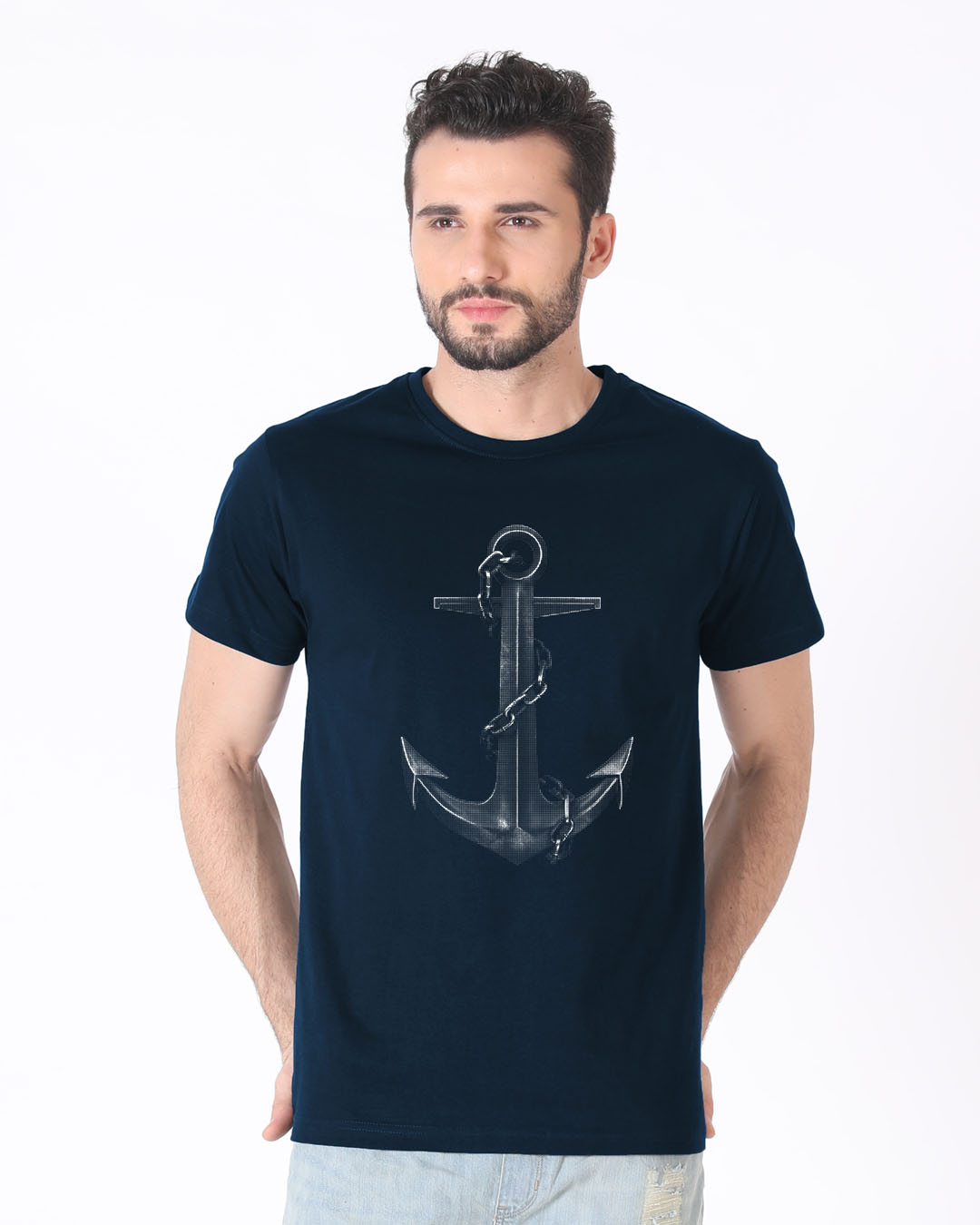 Shop Vintage Anchor Half Sleeve T-Shirt-Back