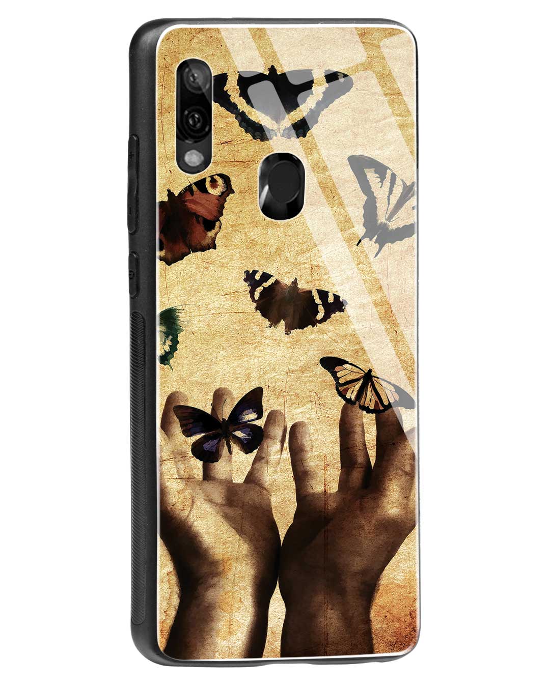 Shop Vintage Butterflies Xiaomi Redmi Note 7 Glass Mobile Cover-Back