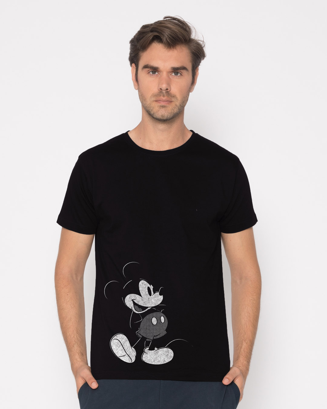 Shop Vintage Mickey Half Sleeve T-Shirt (DL)-Back