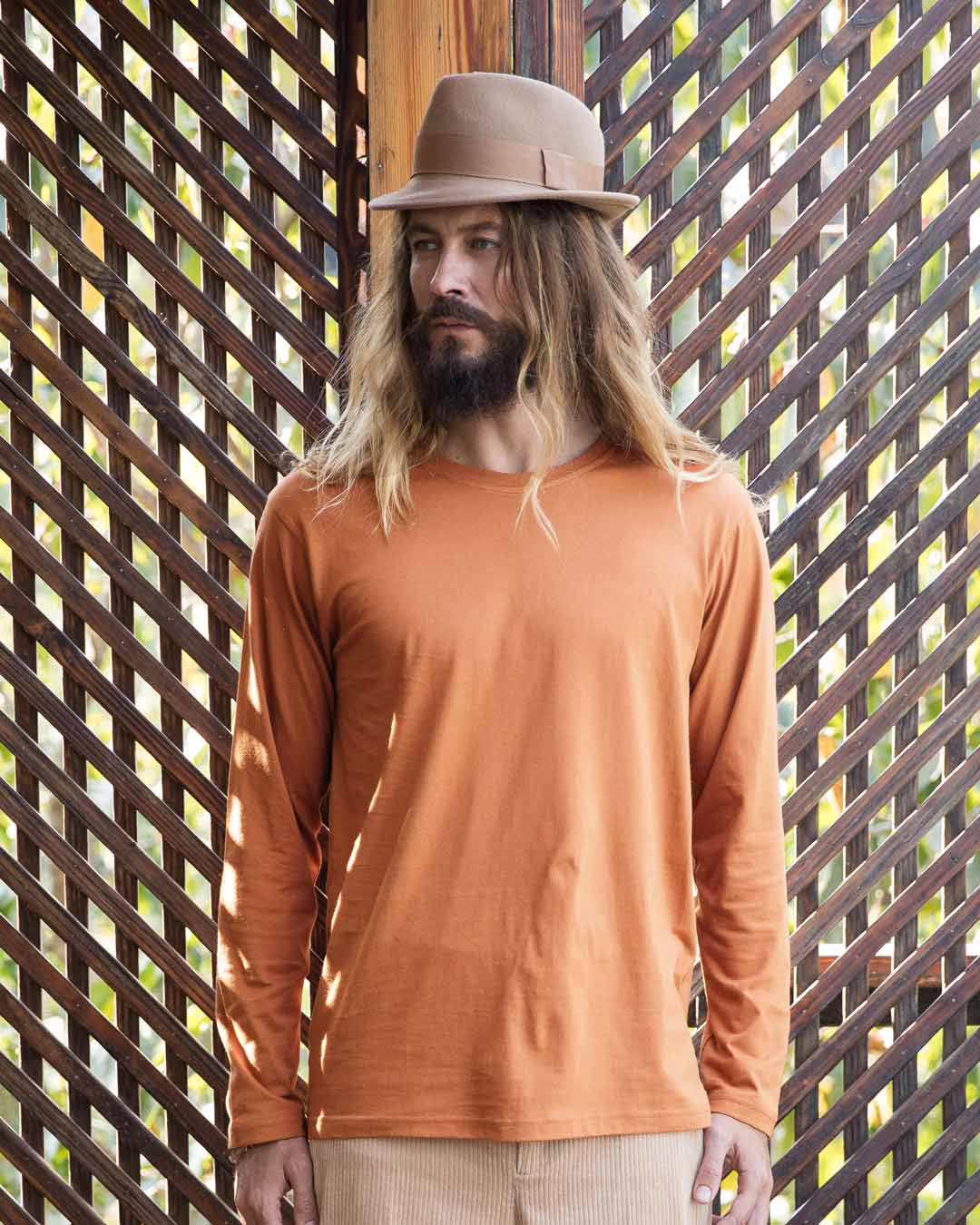 Buy Vintage Orange Full Sleeve T-Shirt 