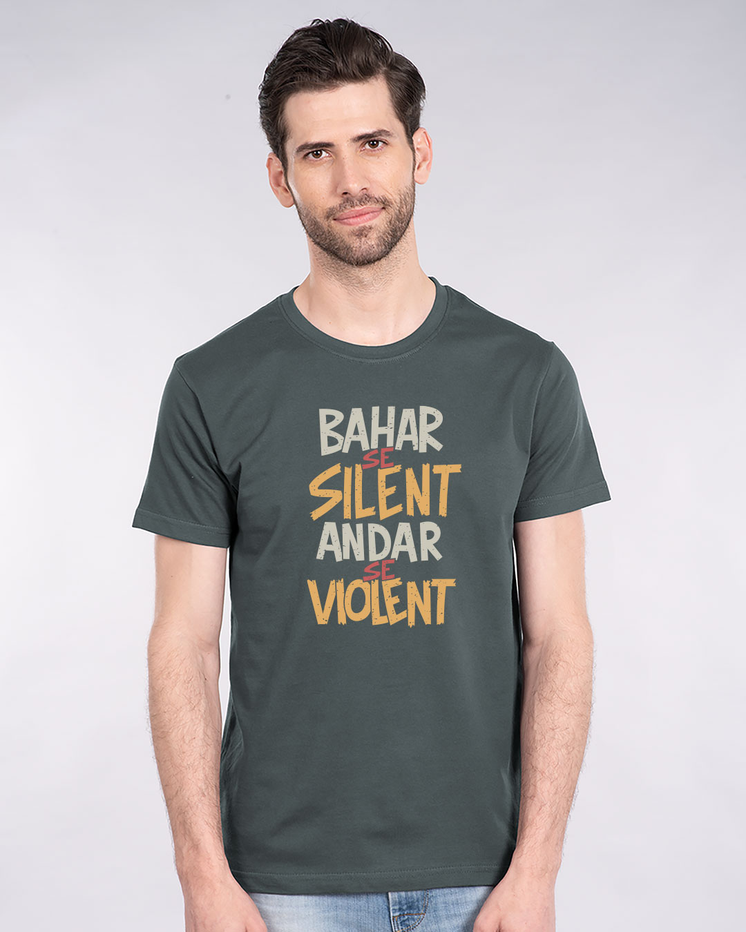 Shop Violent Half Sleeve T-Shirt-Back