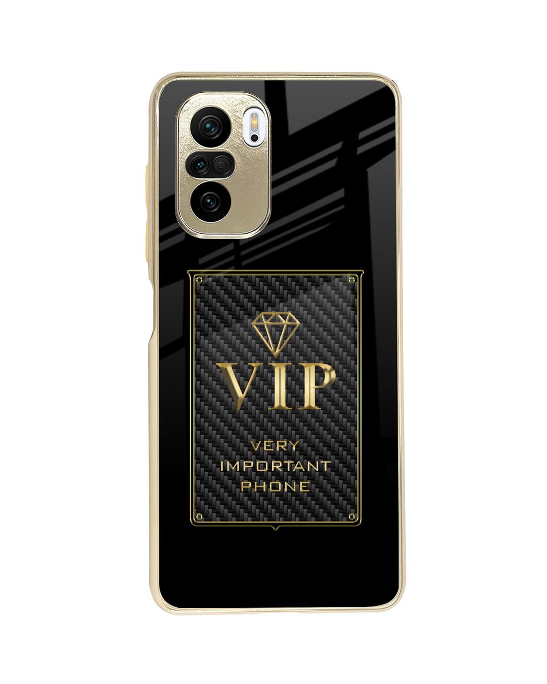 Shop VIP Metallic Gold Premium Glass Case for Mi 11X Pro-Back