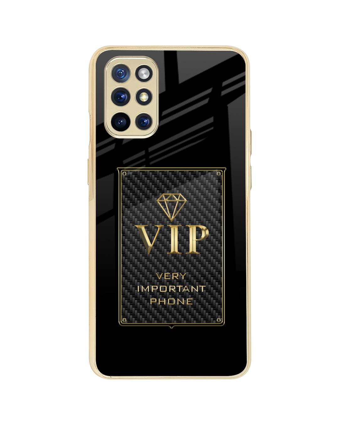 Shop VIP Metallic Gold Premium Glass Case for OnePlus 8T-Back