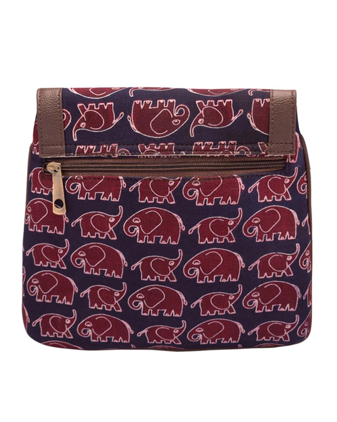Shop Elephant Print Sling Bag-Back