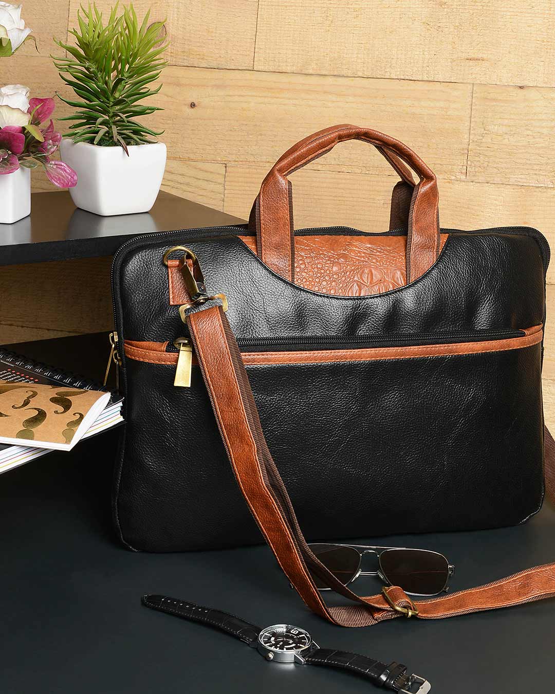 Share more than 157 faux leather laptop messenger bag best