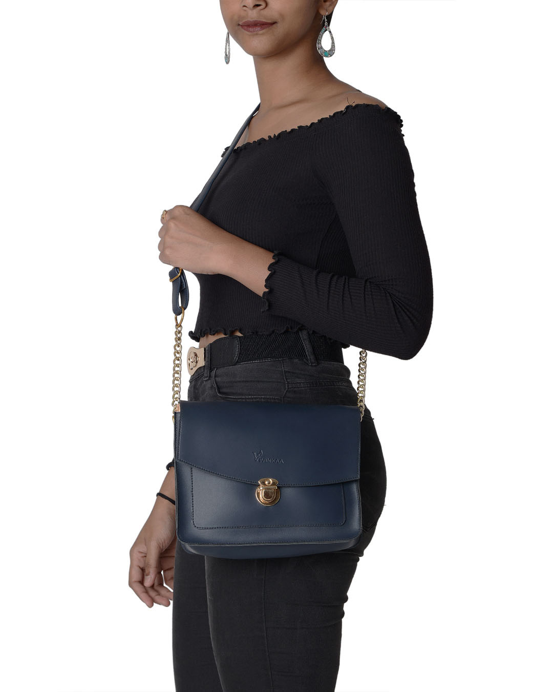 Vivinkaa Sling Bags for Women Latest Branded, Sling Bag, Sling Bag Women I  Black : : Fashion