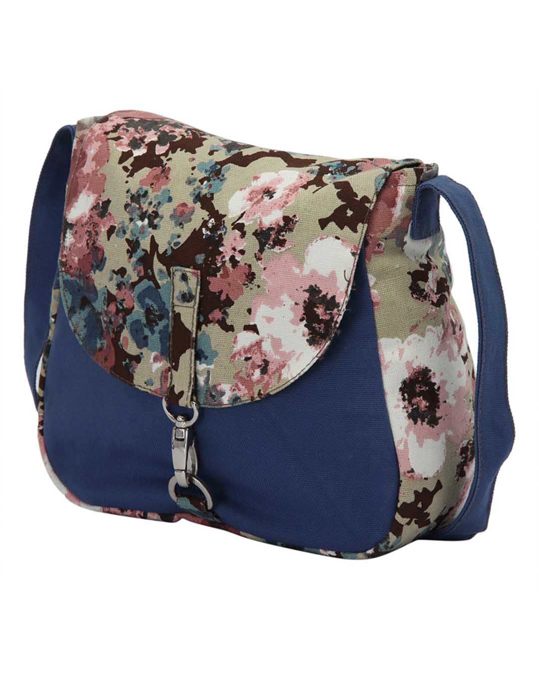 Shop Floral Flap Printed Canvas Cross Body-Back