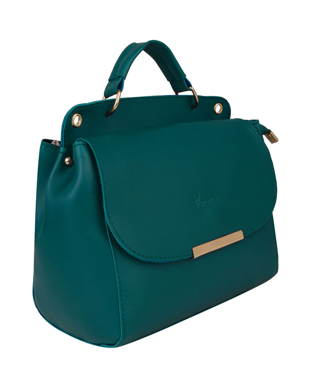 Shop Leatherette Flap Compartment Aqua Sling Bag-Back