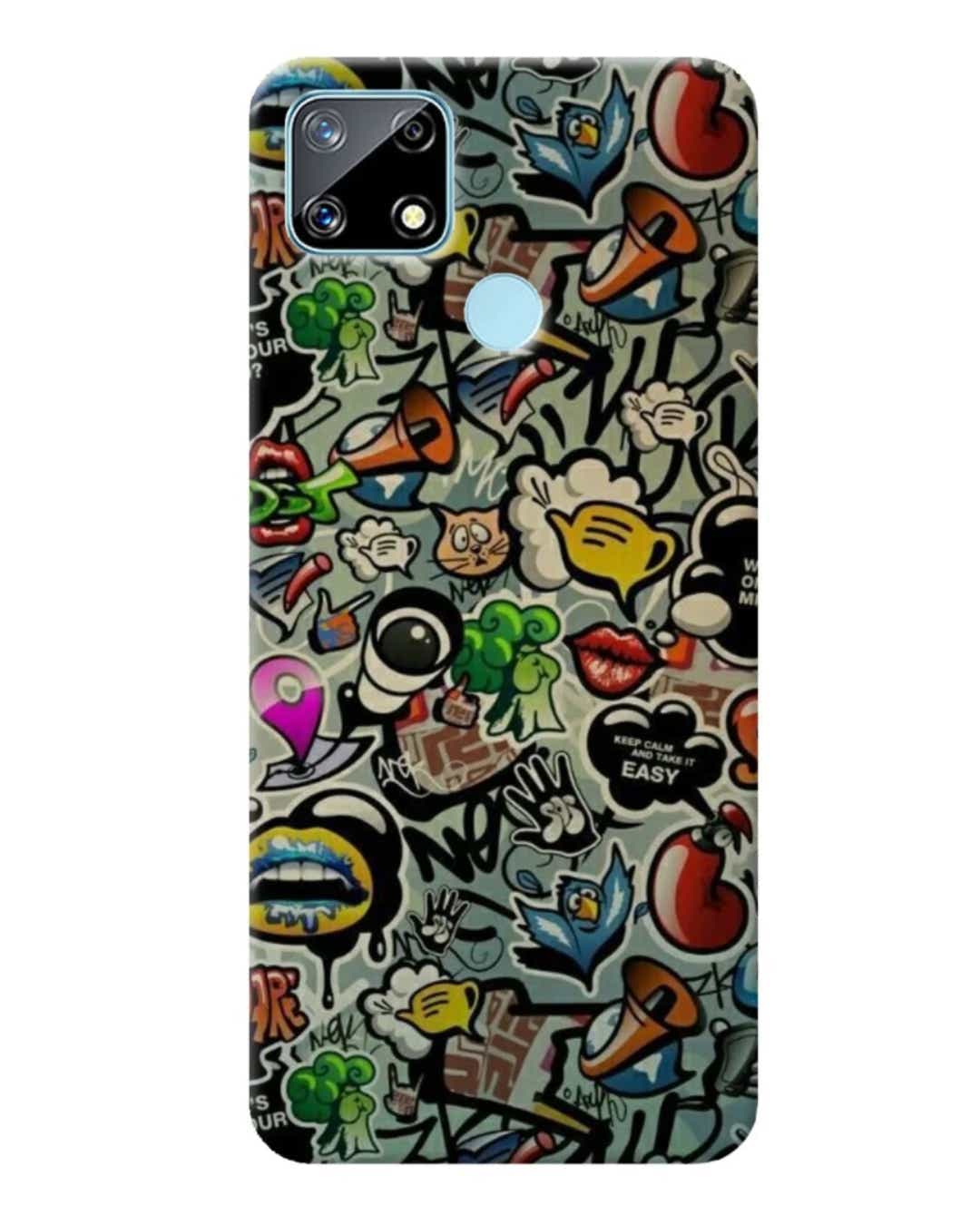 Shop Vocalize Abstract Printed Designer Hard Cover For Realme Narzo 20 (Impact Resistant, Matte Finish)-Front