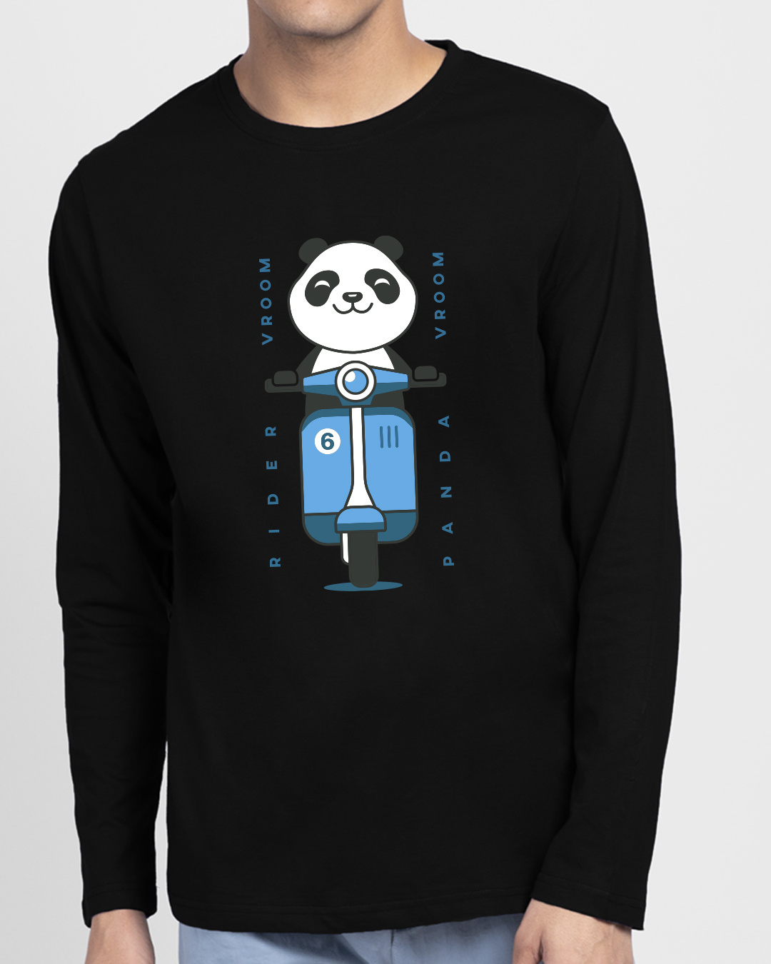 Buy Men's Black Vroom Panda Graphic Printed T-shirt Online at Bewakoof
