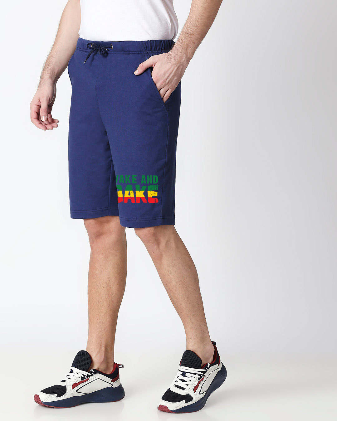 Shop Men's Blue Wake & Bake Printed Casual Shorts-Back