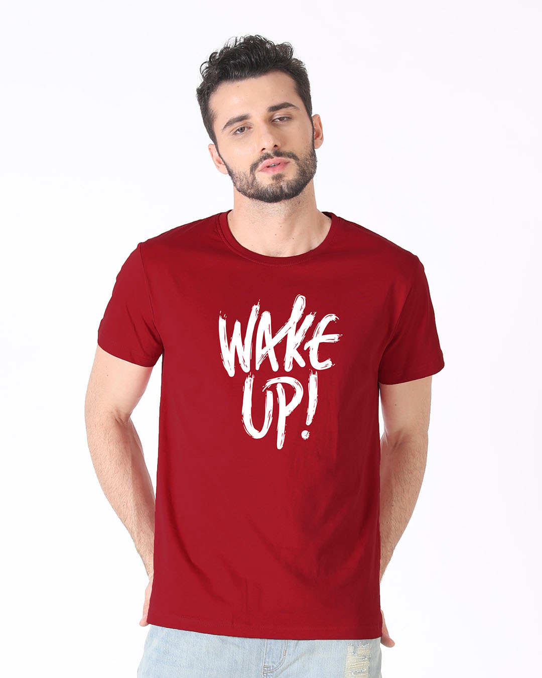 Shop Wake Up Half Sleeve T-Shirt-Back