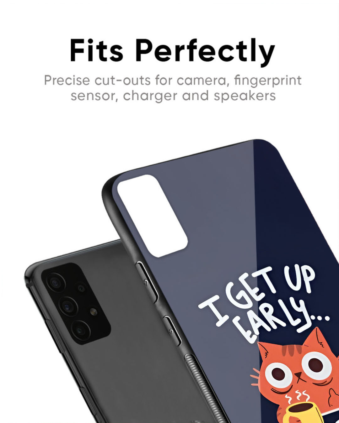 Shop Wakeup Early Premium Glass Case for OnePlus 9R (Shock Proof, Scratch Resistant)-Back