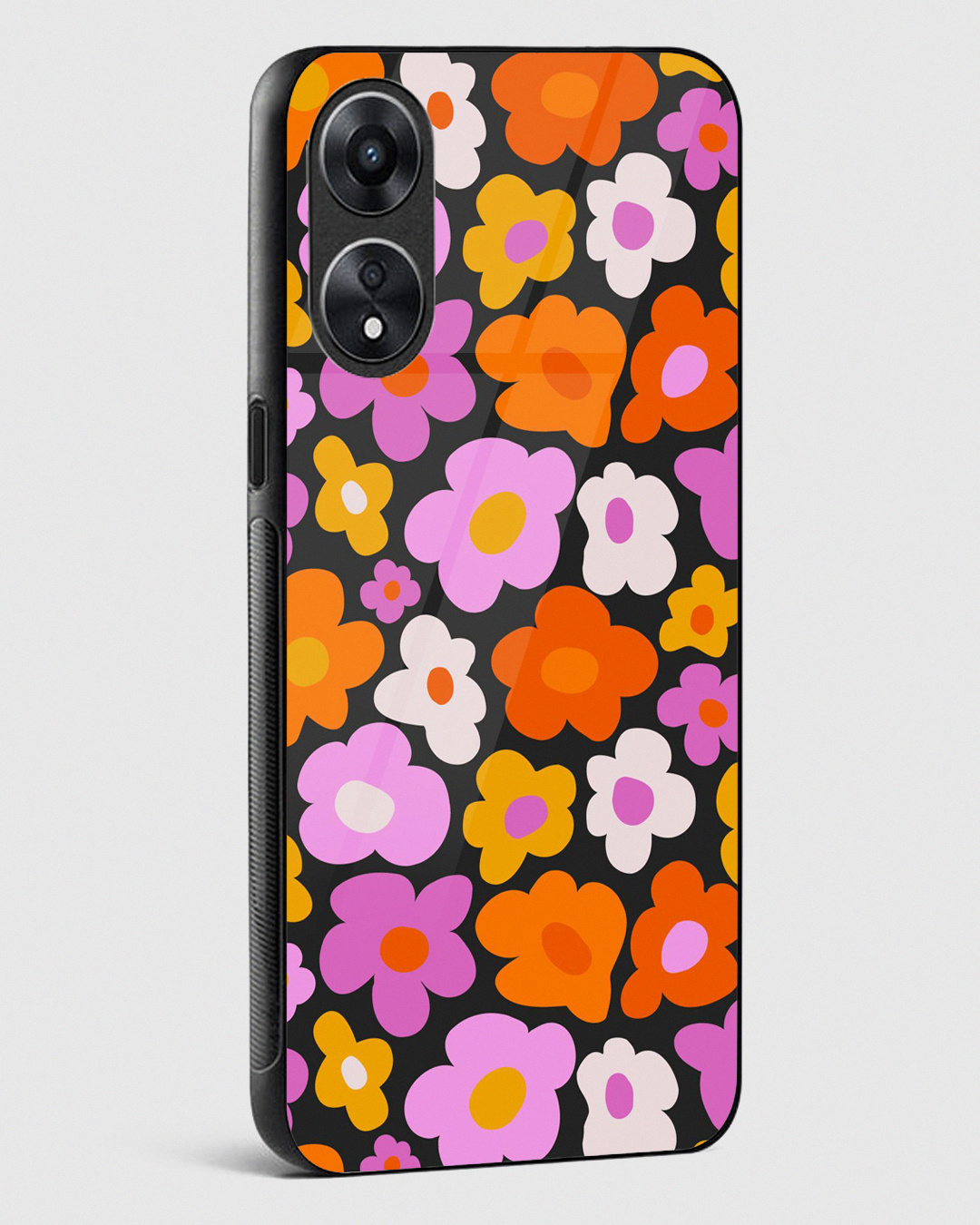 Shop Wanderlust Blooms Premium Glass Case for Oppo A78 5G-Back