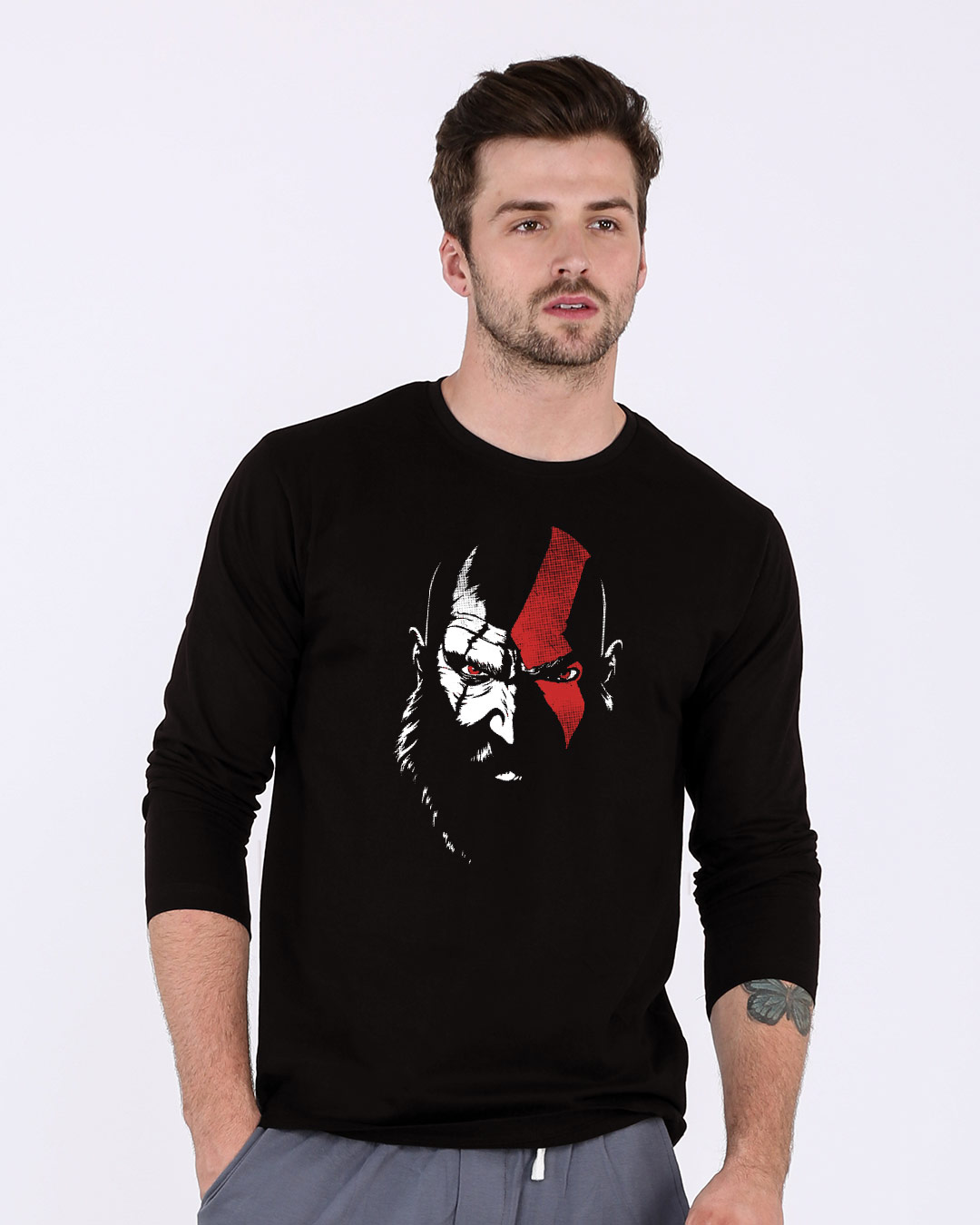 Buy War God Full Sleeve T-Shirt for Men 