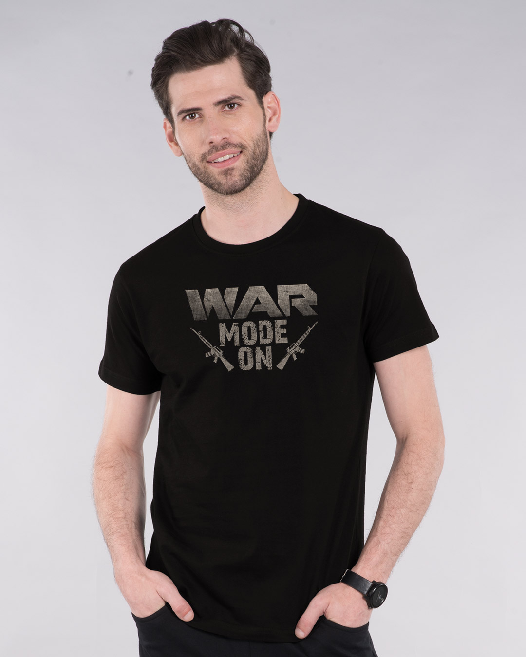 Shop War Mode On Half Sleeve T-Shirt-Back