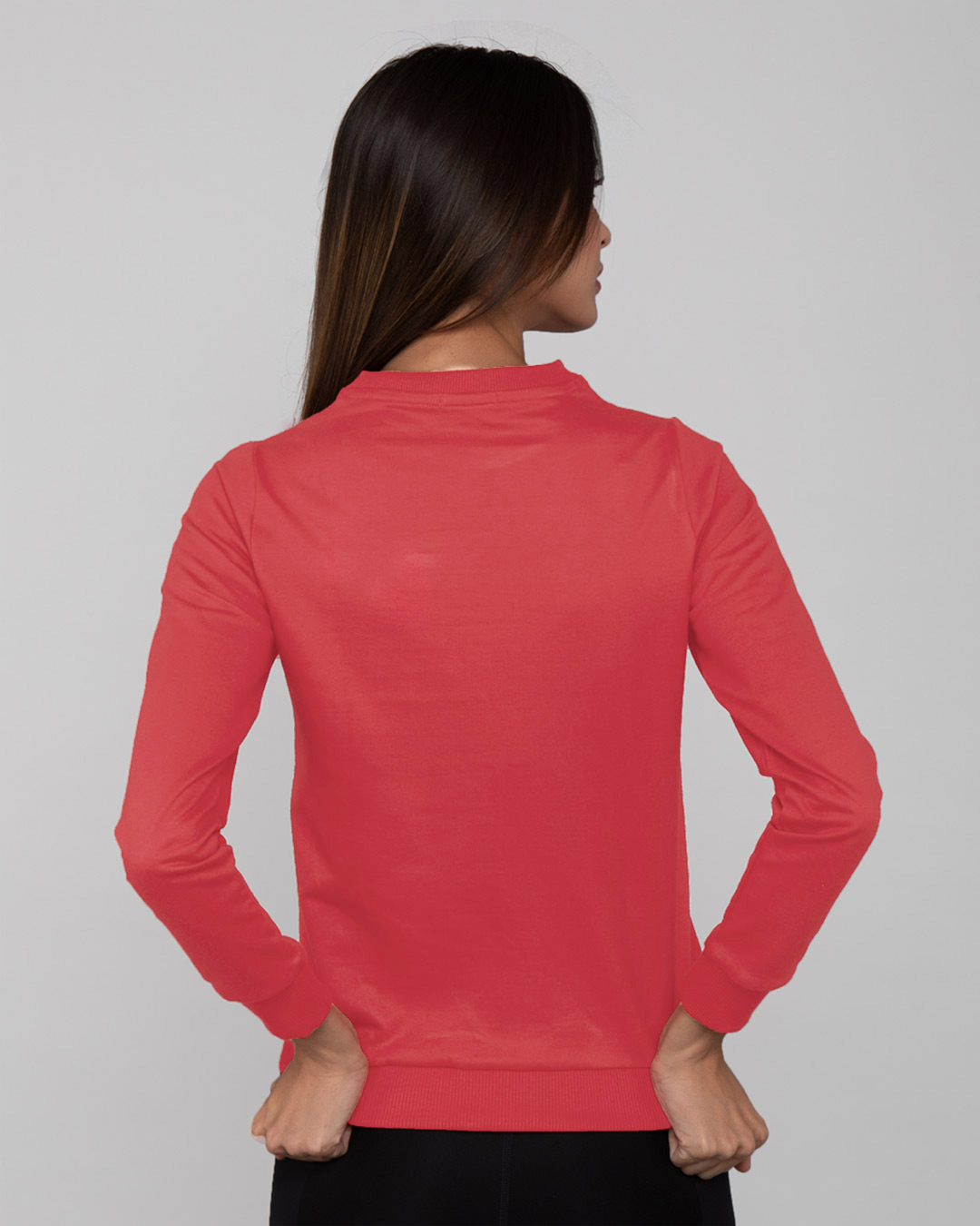 Shop WARM & COZY PENGUIN Fleece Sweatshirt Red Melange-Back
