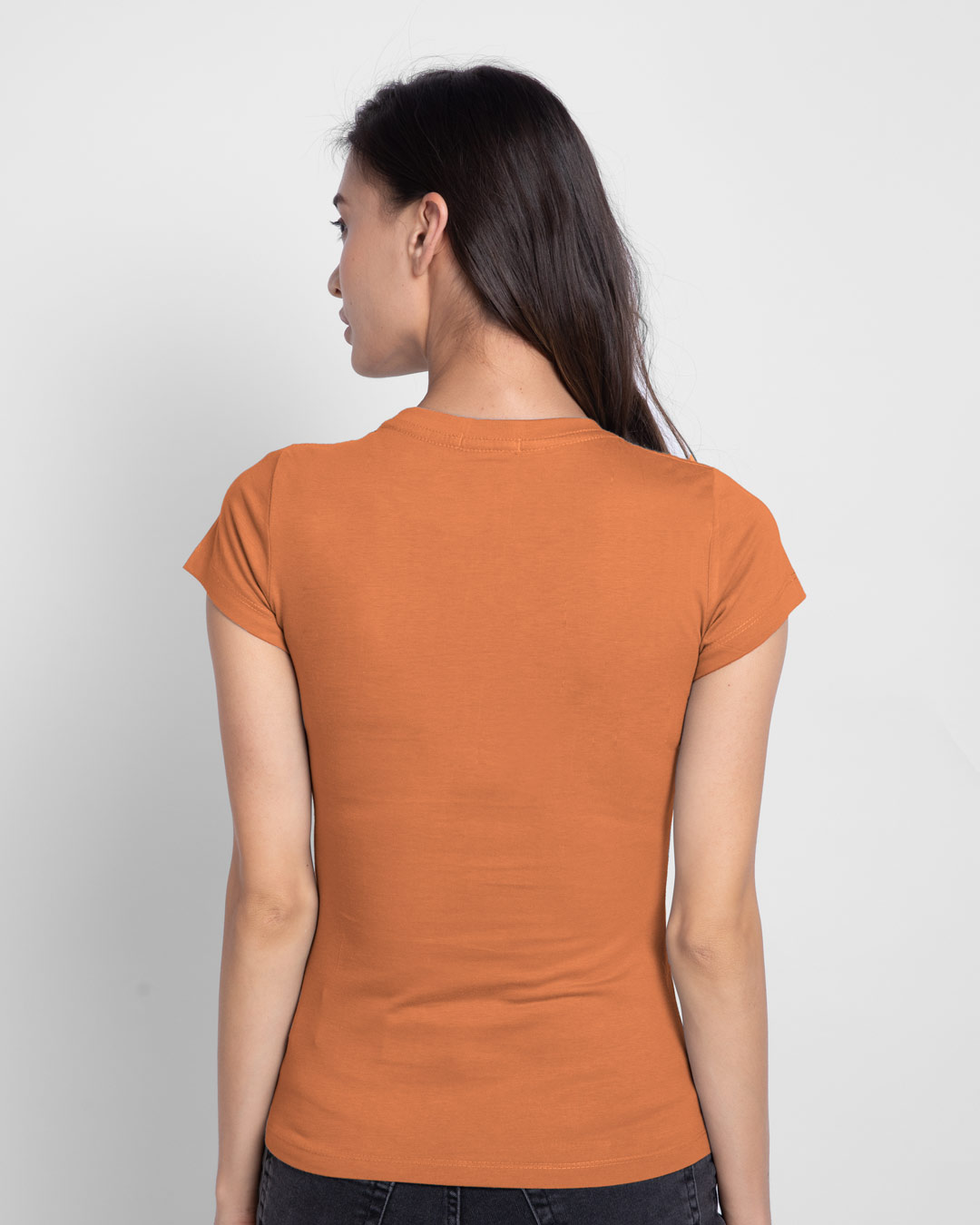 Shop WARM & COZY PENGUIN Half Sleeve Printed T-Shirt Vintage Orange-Back