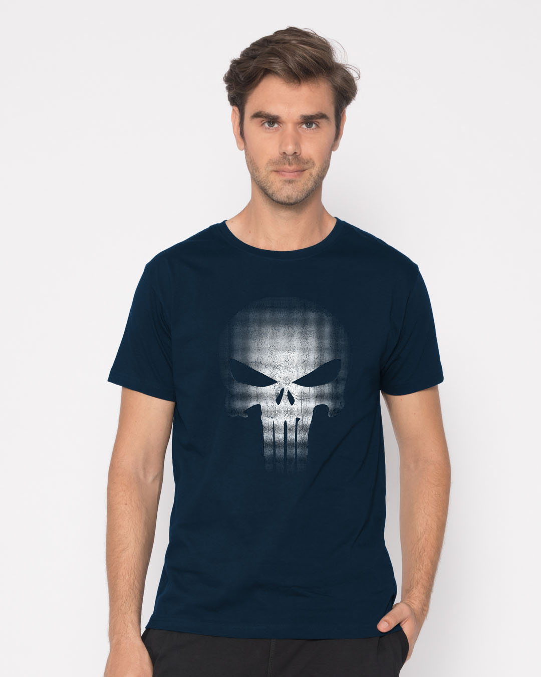 Shop Warrior Punisher Half Sleeve T-Shirt-Back