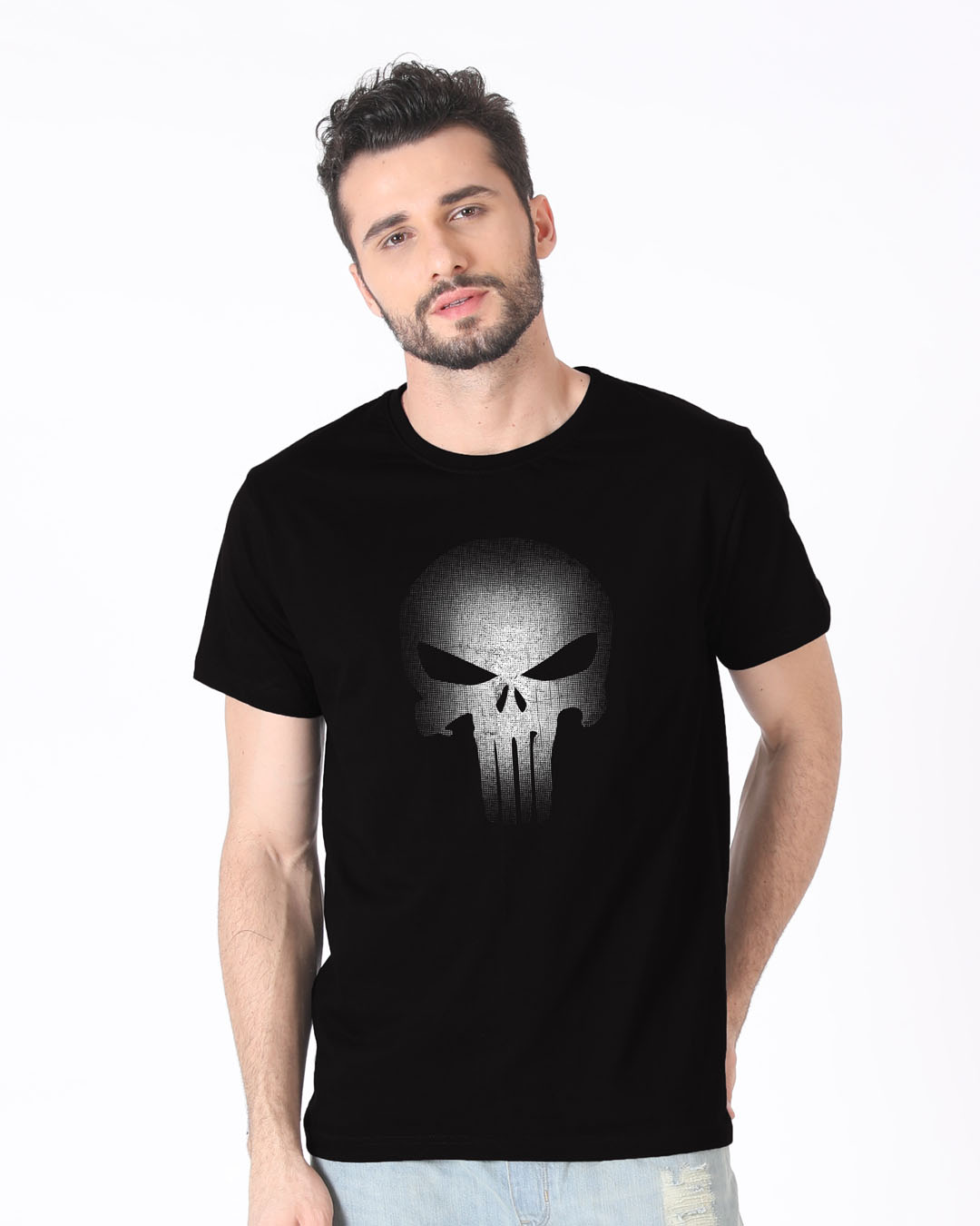 Shop Warrior Punisher Half Sleeve T-Shirt-Back