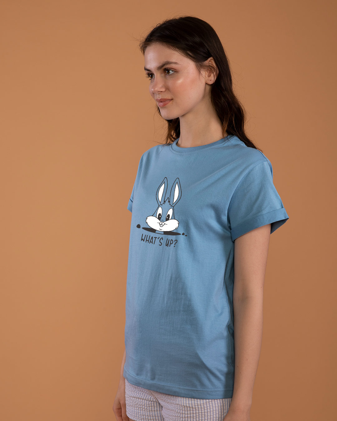Shop Watsup Bunny Boyfriend T-Shirt-Back