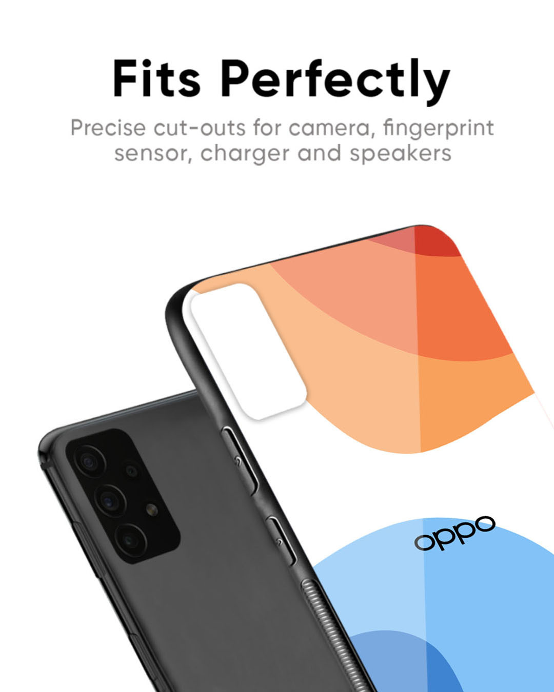 Shop Wavy Color Pattern Premium Glass Case for Oppo Reno11 5G(Shock Proof, Scratch Resistant)-Back
