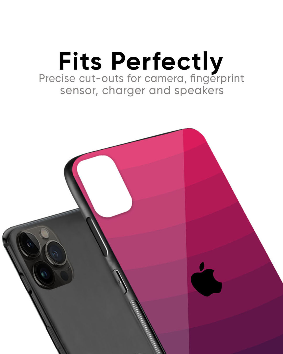 Shop Wavy Pink Pattern Premium Glass Case for Apple iPhone 14 (Shock Proof, Scratch Resistant)-Back