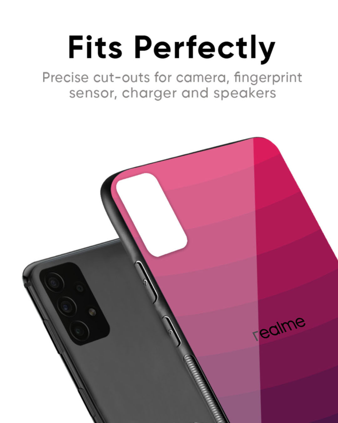 Shop Wavy Pink Pattern Premium Glass Case for Realme 11 Pro Plus 5G (Shock Proof, Scratch Resistant)-Back