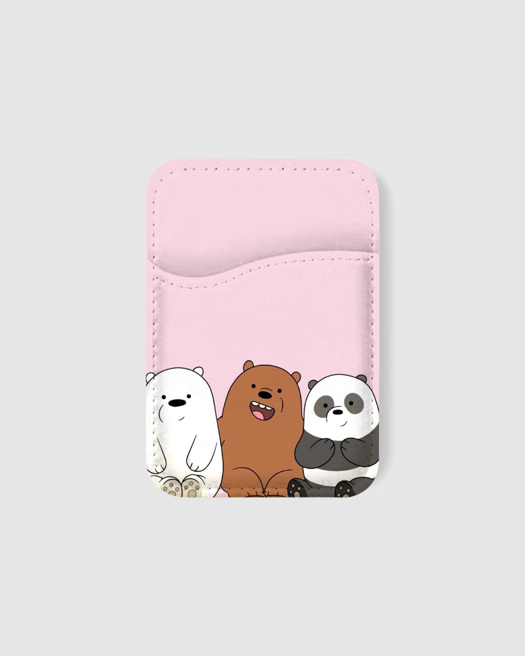 Shop We Bare Bears Printed Mobile Card Holders-Back