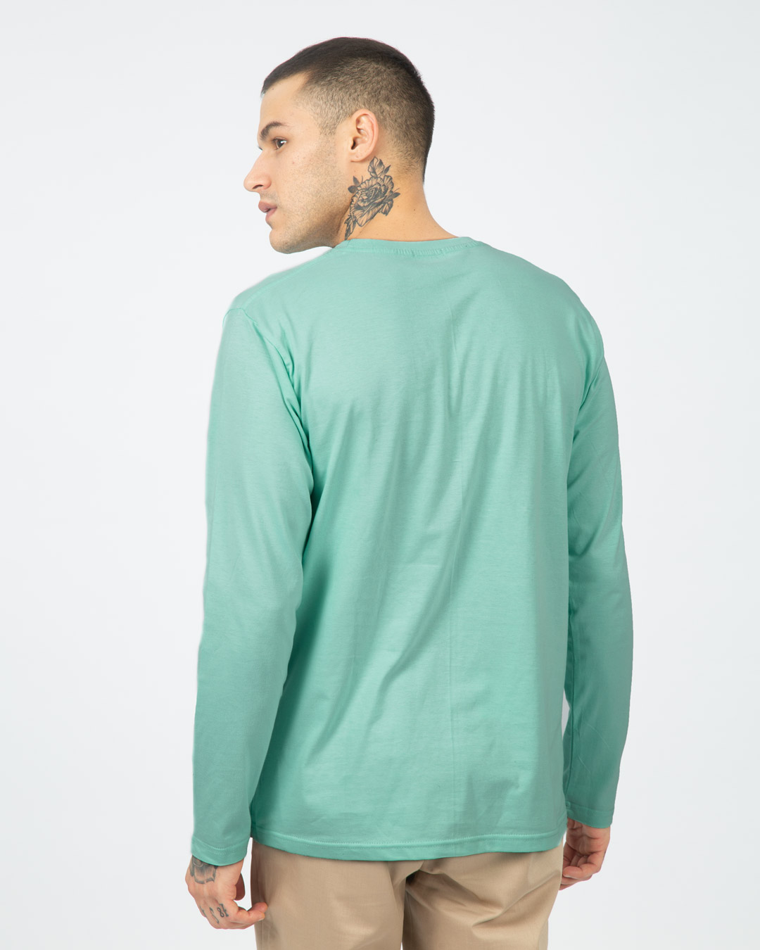 Shop Weapon Of Revolution Full Sleeve T-Shirt Aqua Green-Back