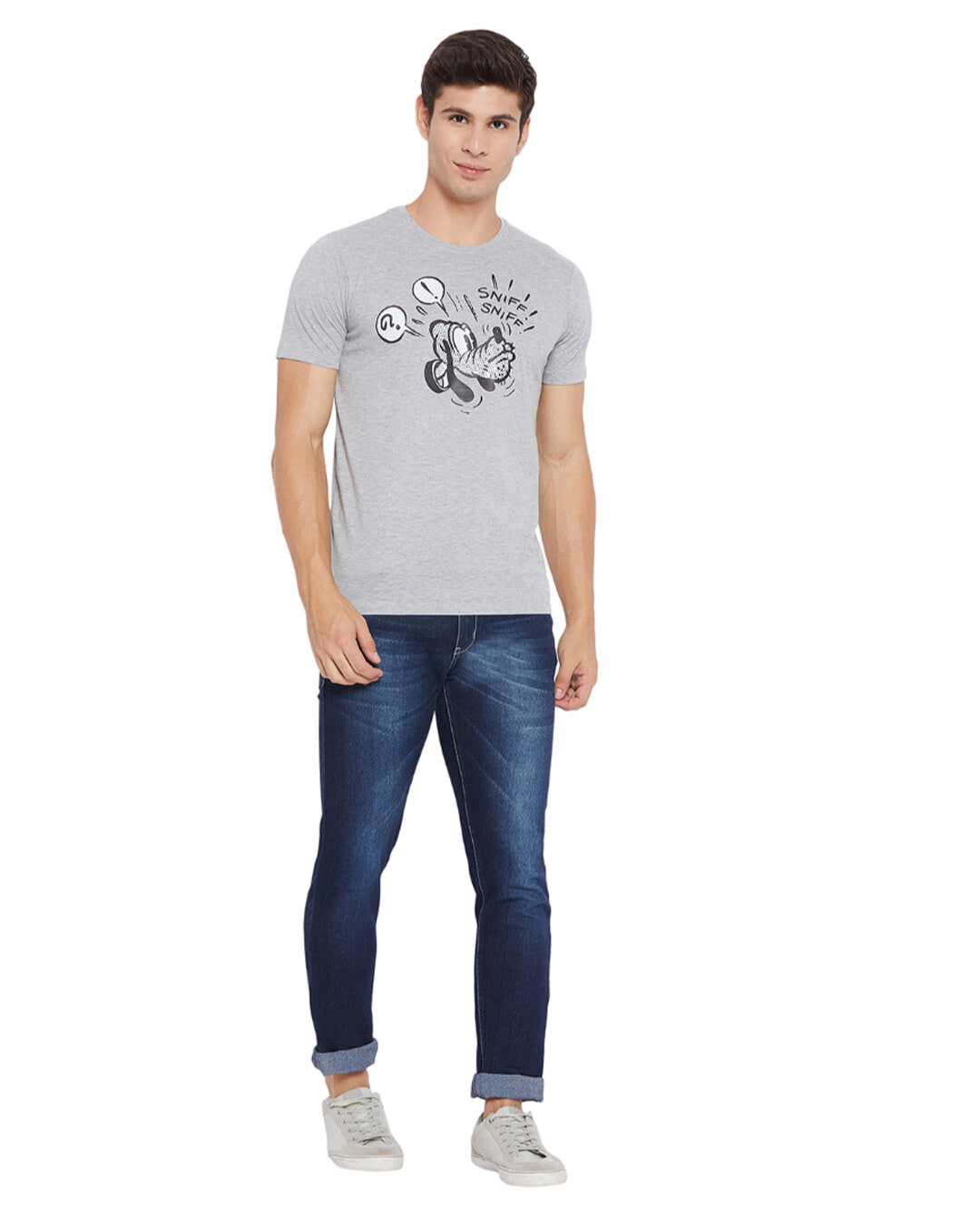 Shop Men's Grey Mickey Mouse Printed T-shirt-Back
