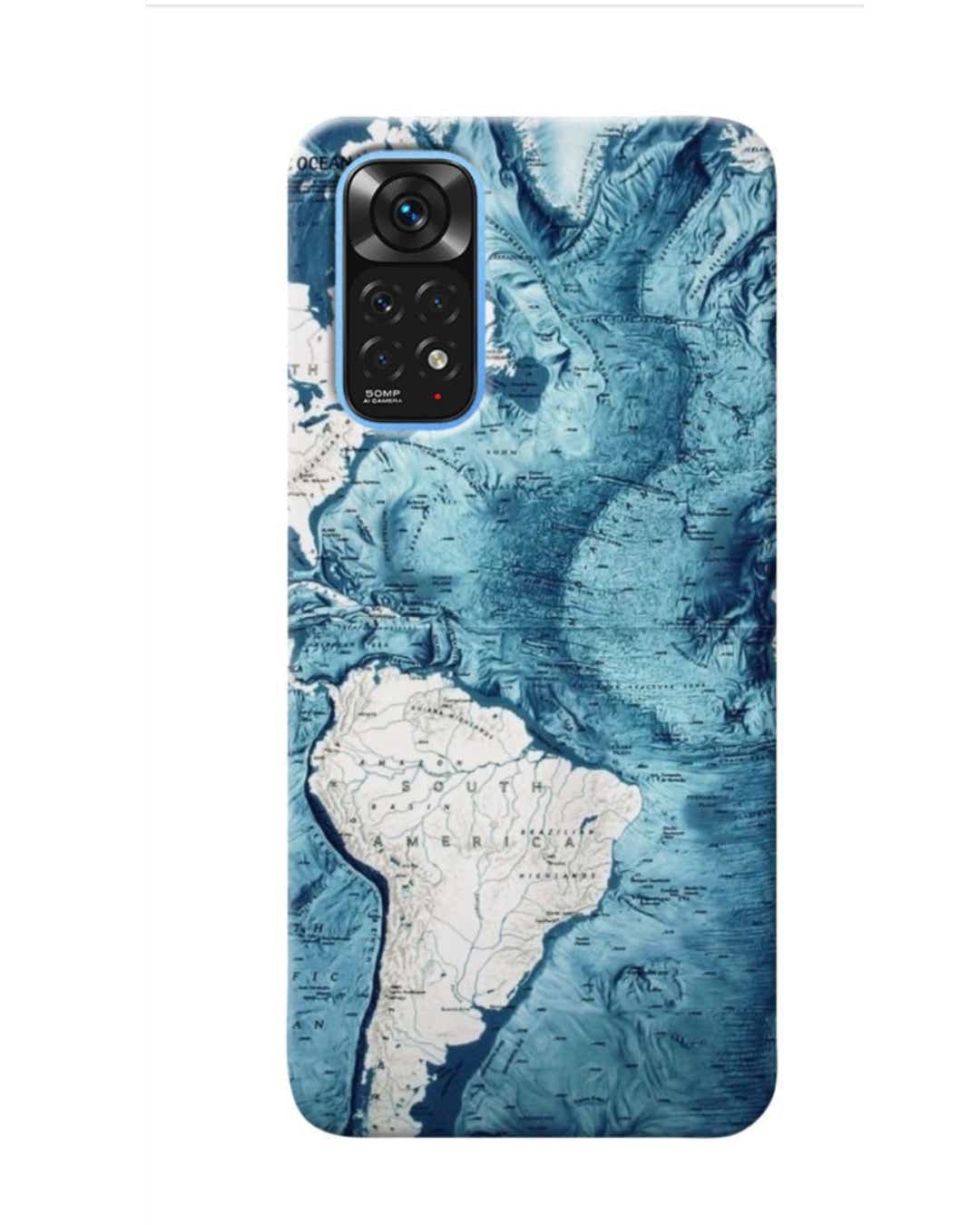 Shop Weather Map Printed Designer Hard Cover For Redmi Note 11 (Impact Resistant, Matte Finish)-Front