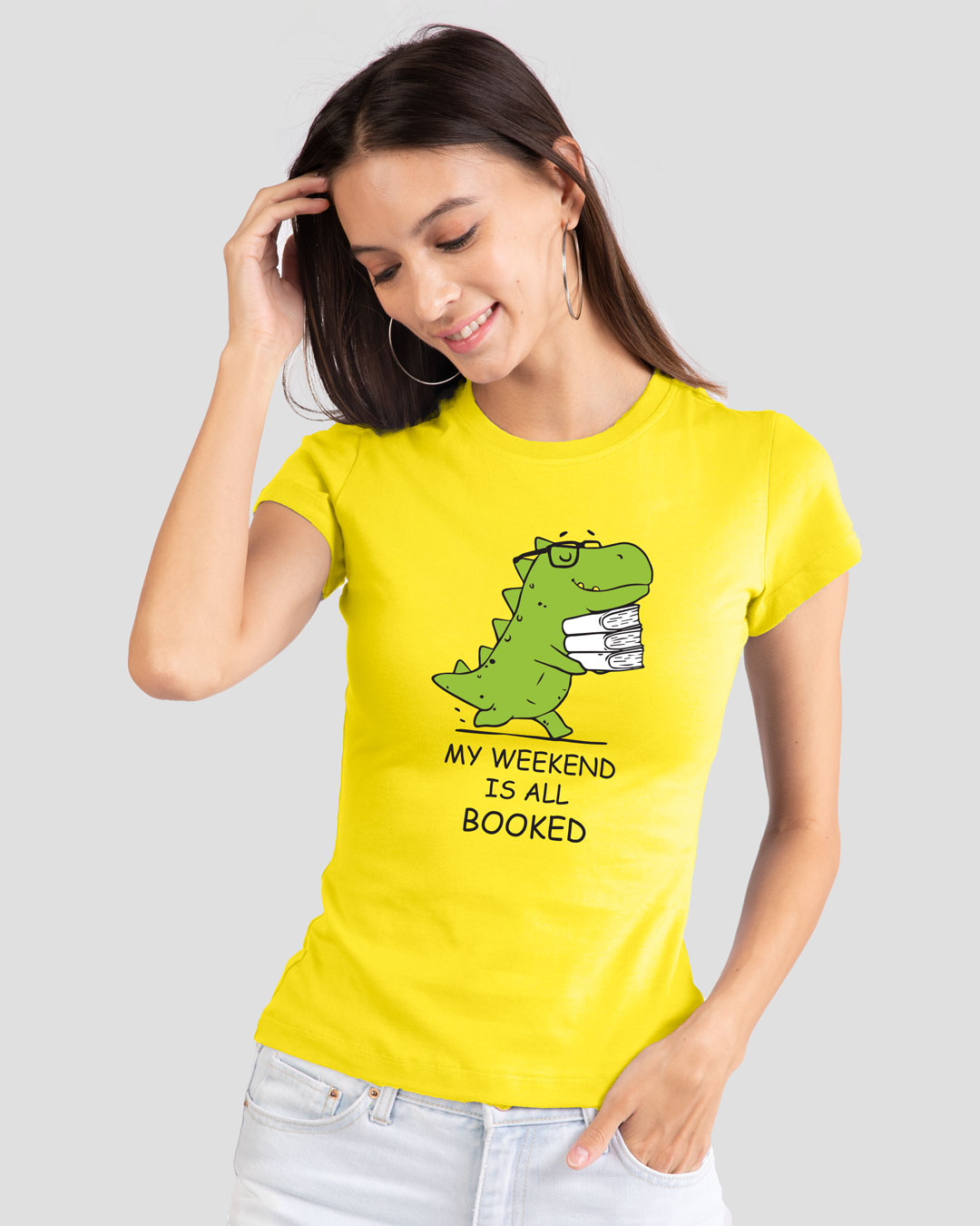 Shop Weekend Booked Half Sleeve T-Shirt Pineapple Yellow-Back