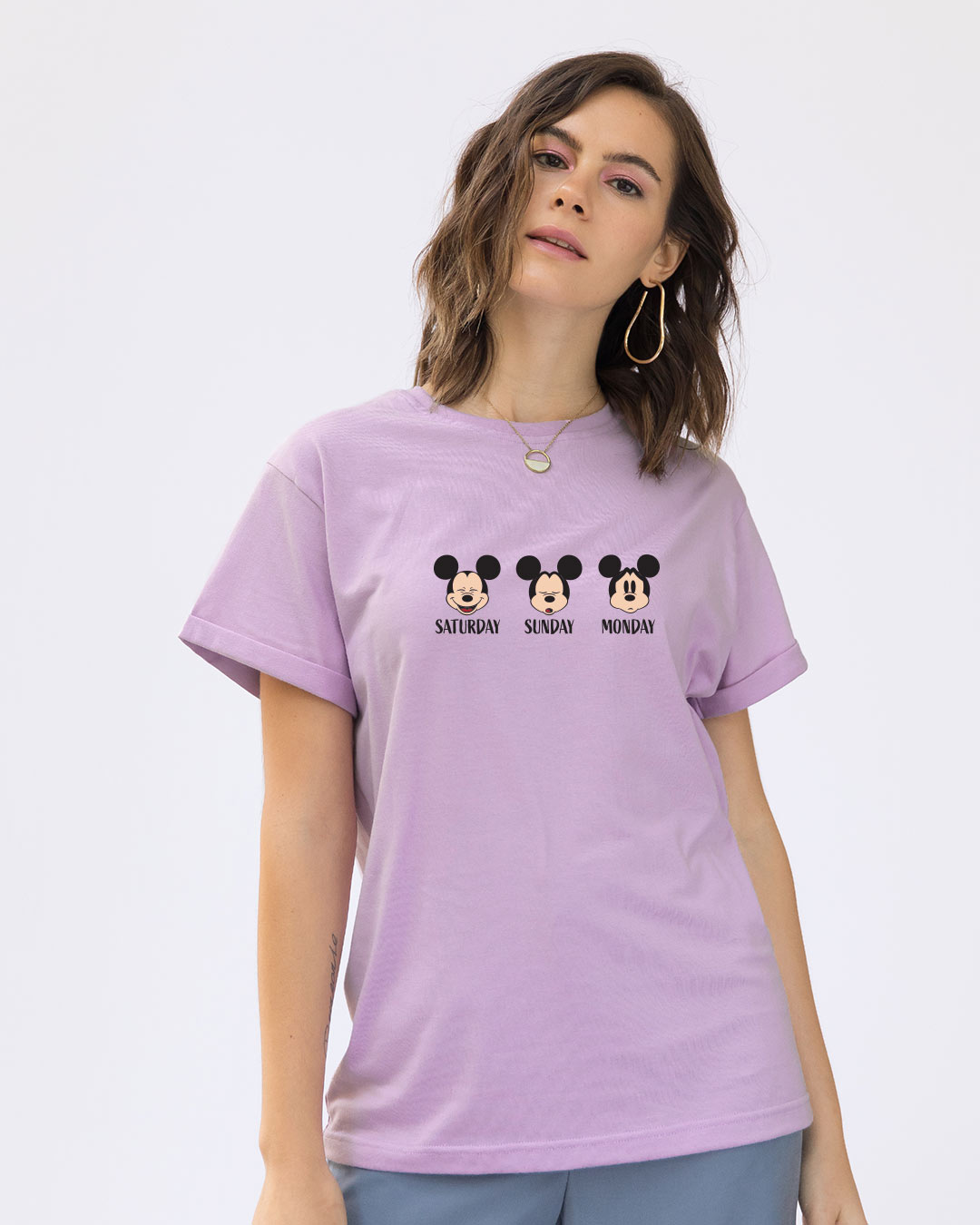 Shop Weekend Mood Mickey Boyfriend T-Shirt (DL)-Back
