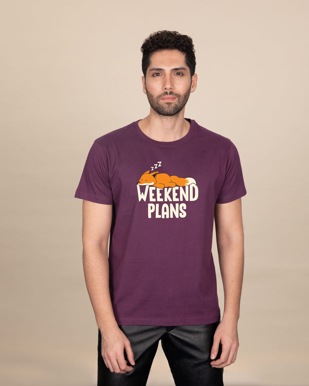 Shop Weekend Plans Half Sleeve T-Shirt-Back