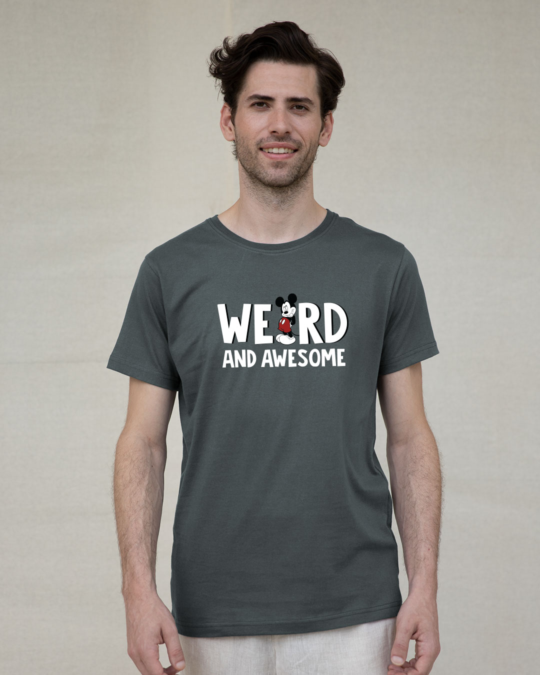 Shop Weird & Awesome Mickey Half Sleeve T-Shirt (DL)-Back