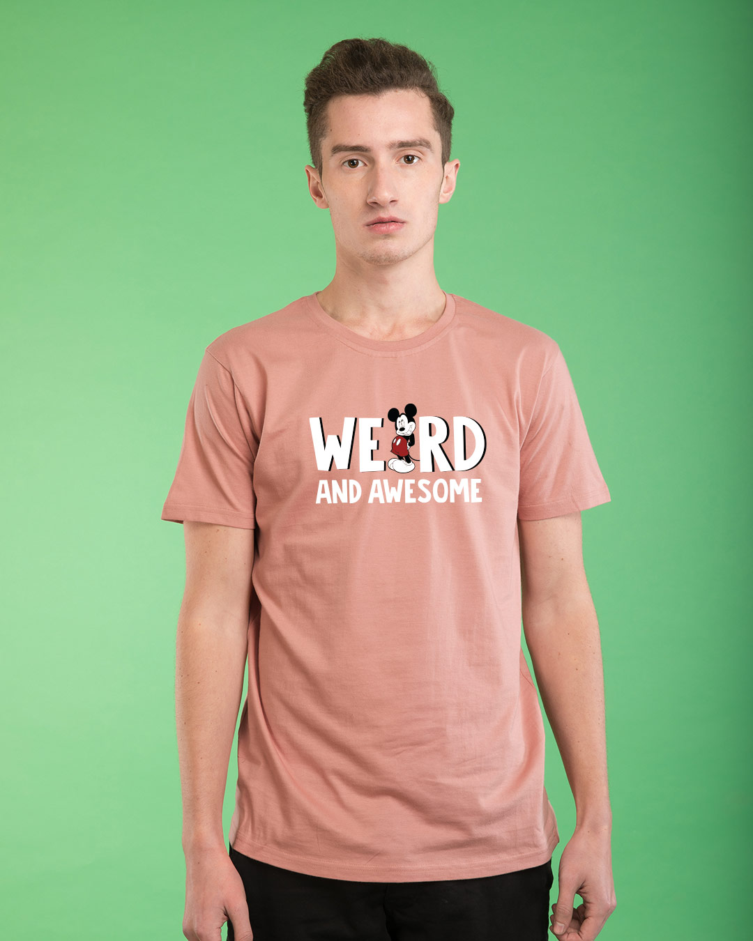 Shop Weird & Awesome Mickey Half Sleeve T-Shirt (DL)-Back