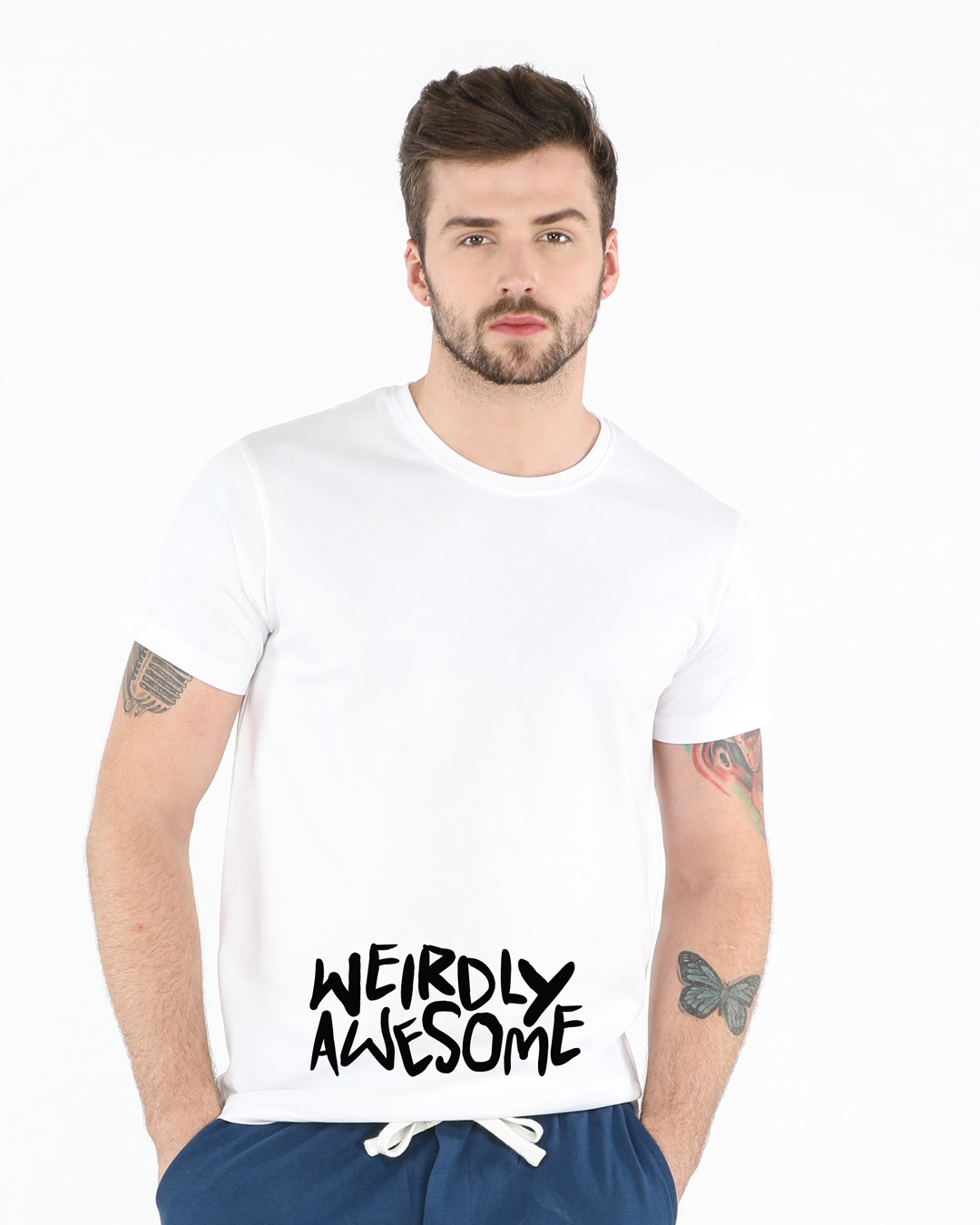 Shop Weirdly Awesome Half Sleeve Printed T-Shirt-Back
