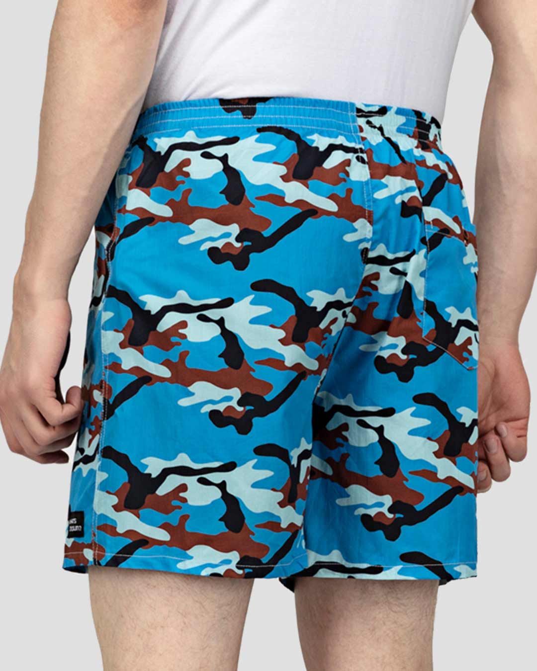 Shop Blue Camo Mens Boxers-Back