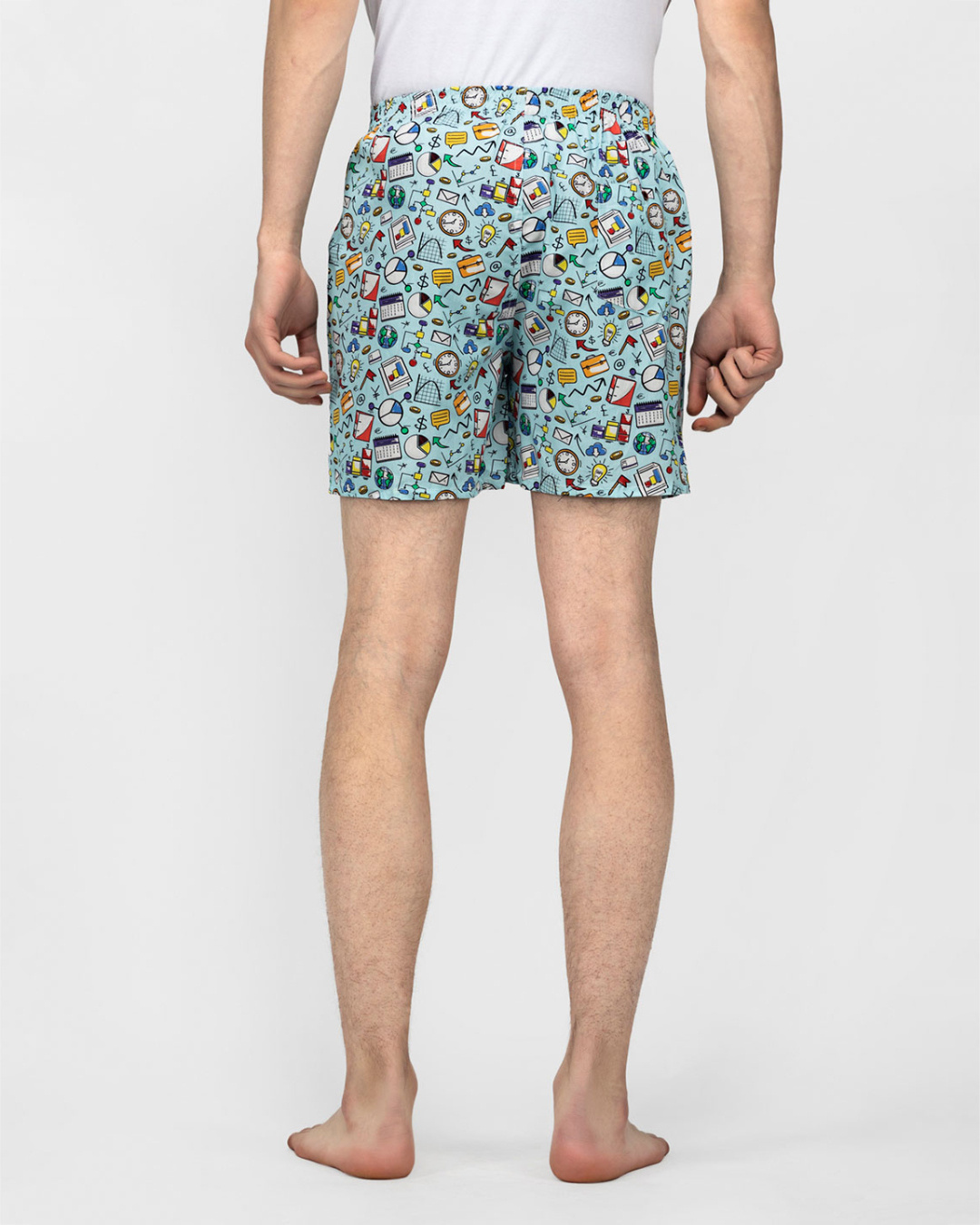 Shop Blue Doodles Mens Boxers-Back