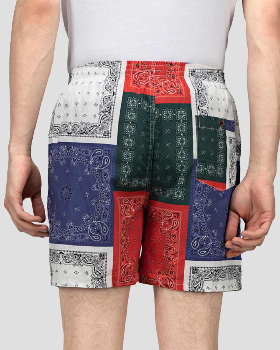 Shop Multicolour Scarf Print Mens Boxers-Back