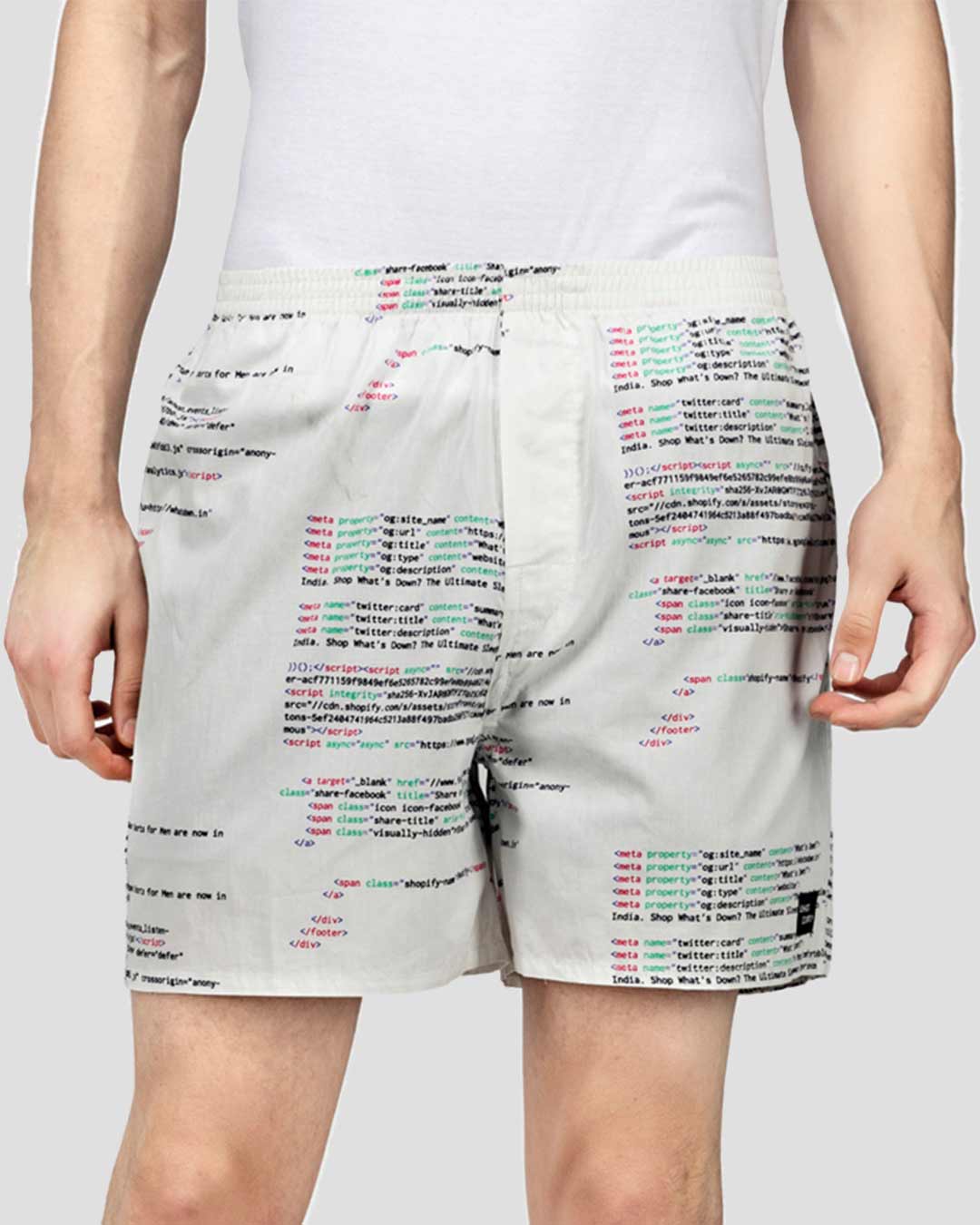 Shop Pack of 2 Men's White Text Boxers-Back