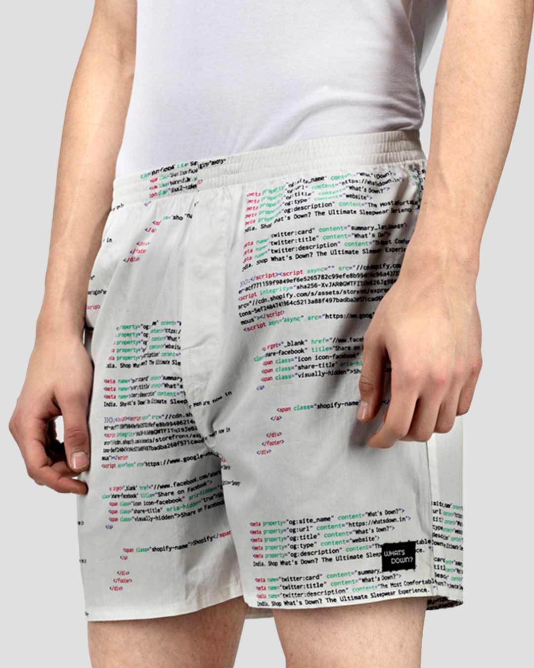 Shop | White 404 Boxer Shorts | Coding Boxers-Back