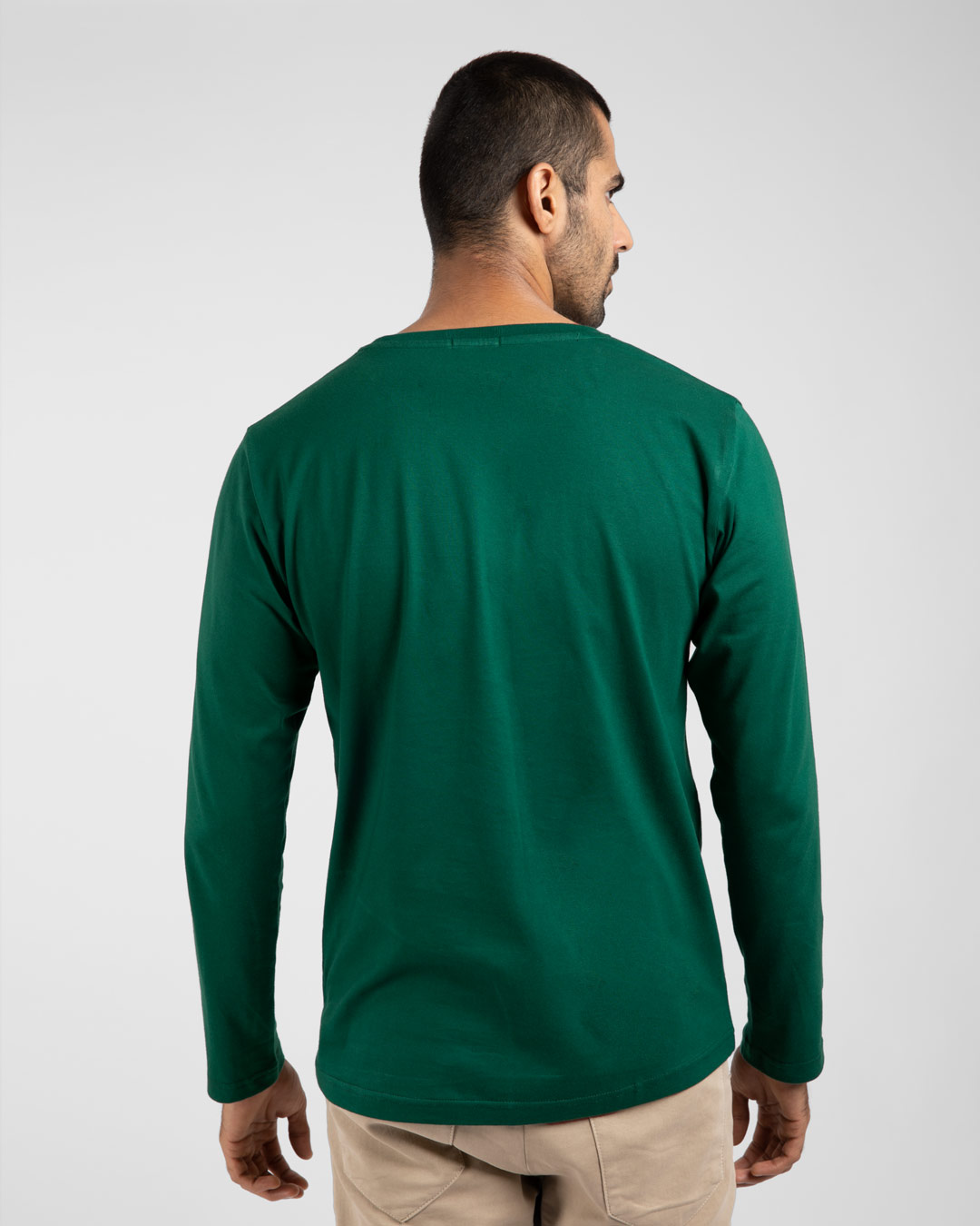 Shop What They Think Full Sleeve T-Shirt Dark Forest Green-Back