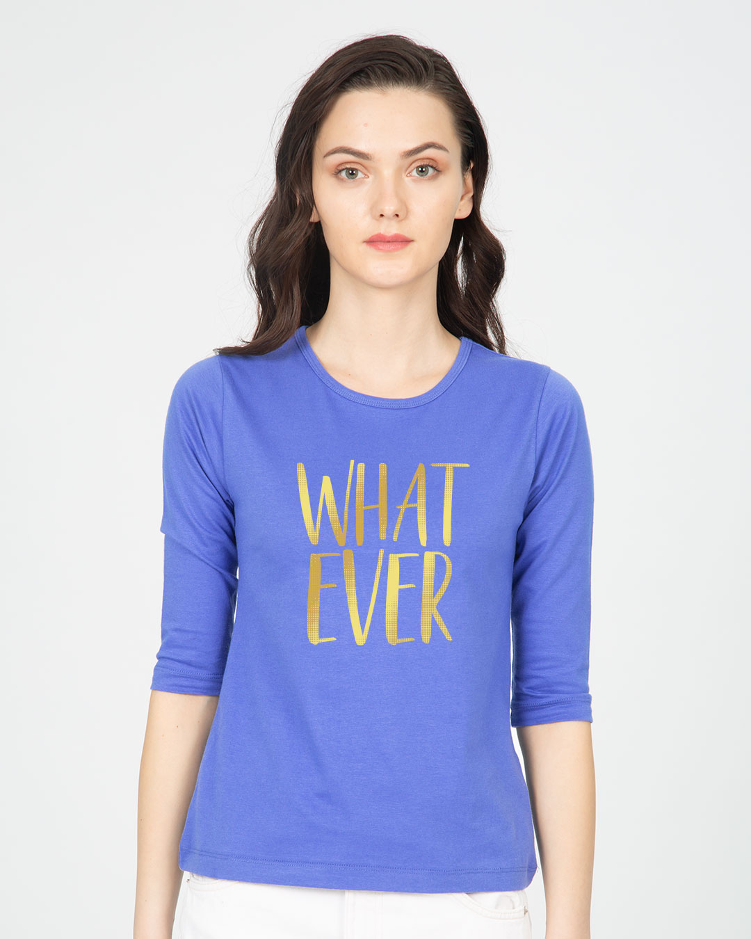 Shop Whatever Gold Gradient Round Neck 3/4th Sleeve T-Shirt-Back