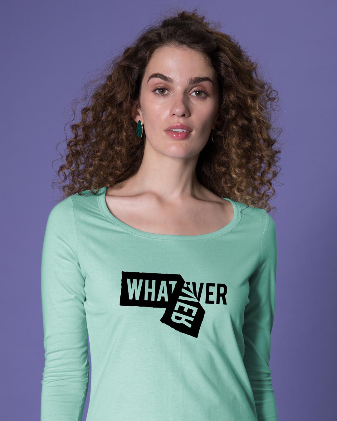 buy-whatever-peel-off-scoop-neck-full-sleeve-t-shirt-for-women-green-online-at-bewakoof