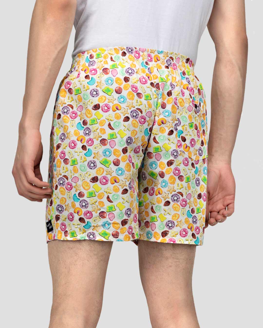Shop White Fruit Loopy Mens Boxers-Back