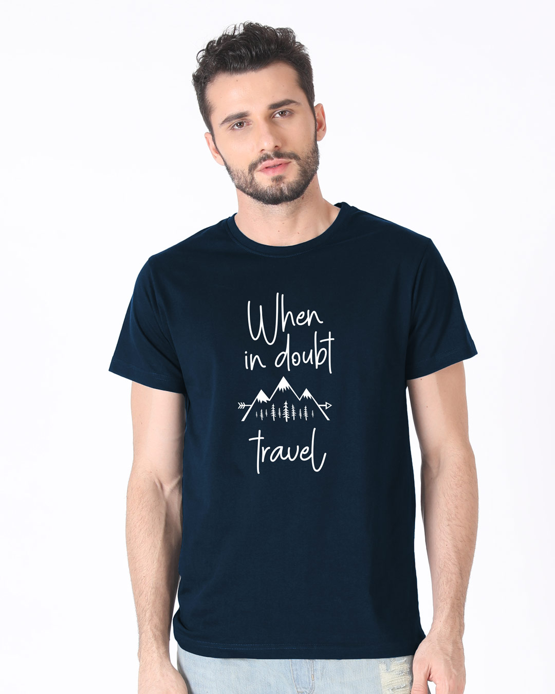 Shop When In Doubt Travel Half Sleeve T-Shirt-Back