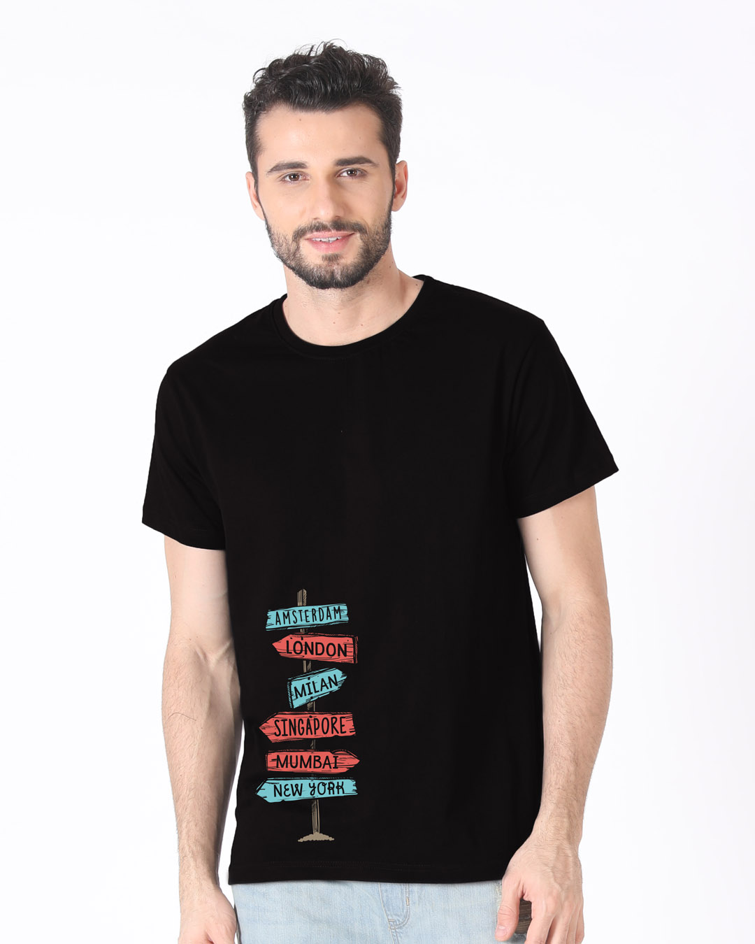 Shop Which Way To Go Half Sleeve T-Shirt-Back
