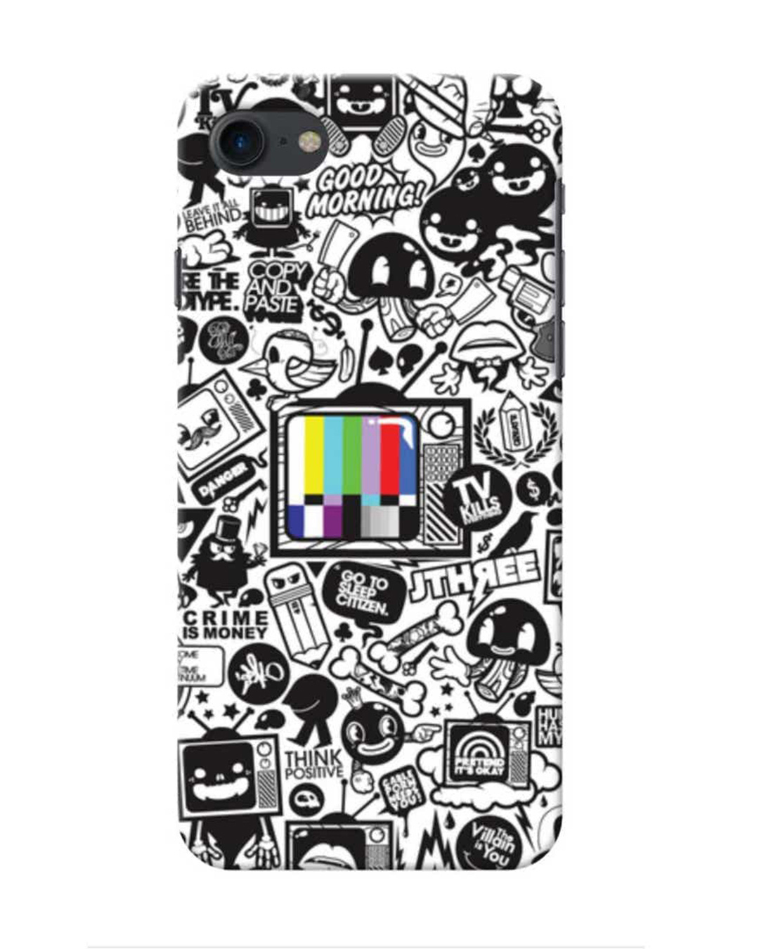 Shop White Abstract Printed Designer Hard Cover For iPhone 8 (Impact Resistant, Matte Finish)-Front